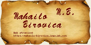 Mahailo Birovica vizit kartica